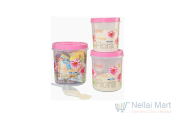 Plastic Storage Container With 3 Set - Large